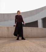Structured Burgundy Jacket / A line skirt - Image 3